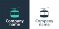 Logotype Cable car icon isolated on white background. Funicular sign. Logo design template element. Vector Royalty Free Stock Photo