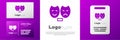 Logotype Comedy and tragedy theatrical masks icon isolated on white background. Logo design template element. Vector Royalty Free Stock Photo