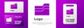Logotype Document folder icon isolated on white background. Accounting binder symbol. Bookkeeping management. Logo