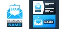 Logotype Envelope with spam icon isolated on white background. Concept of virus, piracy, hacking and security. Logo
