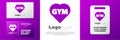 Logotype Fitness gym heart icon isolated on white background. I love fitness. Logo design template element. Vector Royalty Free Stock Photo