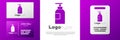 Logotype Hand sanitizer bottle icon isolated on white background. Disinfection concept. Washing gel. Alcohol bottle for Royalty Free Stock Photo