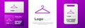 Logotype Hanger wardrobe icon isolated on white background. Cloakroom icon. Clothes service symbol. Laundry hanger sign Royalty Free Stock Photo