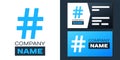 Logotype Hashtag icon isolated on white background. Social media symbol. Modern UI website navigation. Logo design Royalty Free Stock Photo
