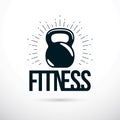 Logotype for heavyweight gym or fitness sport gymnasium, vector