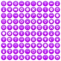 100 logotype icons set purple