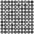 100 logotype icons set black circle Royalty Free Stock Photo