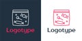 Logotype line Candy packaging for sweets icon isolated on white background. Bag with candy. Logo design template element Royalty Free Stock Photo