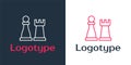 Logotype line Chess icon isolated on white background. Business strategy. Game, management, finance. Logo design Royalty Free Stock Photo