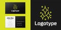 Logotype line Firework icon isolated on black background. Concept of fun party. Explosive pyrotechnic symbol. Logo