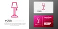 Logotype line Floor lamp icon isolated on white background. Logo design template element. Vector Royalty Free Stock Photo