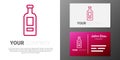 Logotype line Glass bottle of vodka icon isolated on white background. Logo design template element. Vector