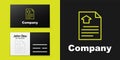 Logotype line House contract icon isolated on black background. Contract creation service, document formation
