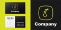 Logotype line Human hair follicle icon isolated on black background. Hair care treatment. Logo design template element