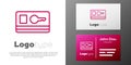 Logotype line Key card icon isolated on white background. Logo design template element. Vector Illustration. Royalty Free Stock Photo