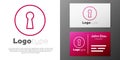Logotype line Keyhole icon isolated on white background. Key of success solution. Keyhole express the concept of riddle