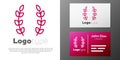 Logotype line Laurel wreath icon isolated on white background. Triumph symbol. Logo design template element. Vector
