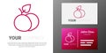 Logotype line Mango fruit icon isolated on white background. Logo design template element. Vector