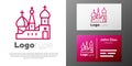 Logotype line Moscow symbol - Saint Basil`s Cathedral, Russia icon isolated on white background. Logo design template Royalty Free Stock Photo