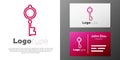 Logotype line Old key icon isolated on white background. Logo design template element. Vector Royalty Free Stock Photo