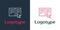 Logotype line Online book icon isolated on white background. Internet education concept, e-learning resources, distant Royalty Free Stock Photo