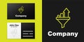 Logotype line Sales funnel with chart for marketing and startup business icon isolated on black background. Infographic
