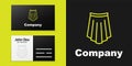 Logotype line Skirt icon isolated on black background. Logo design template element. Vector