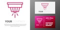 Logotype line Smoke alarm system icon isolated on white background. Smoke detector. Logo design template element. Vector Royalty Free Stock Photo