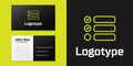 Logotype line Task list icon isolated on black background. Control list symbol. Survey poll or questionnaire feedback