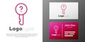 Logotype line Undefined key icon isolated on white background. Logo design template element. Vector Illustration