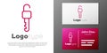 Logotype line Unlocked key icon isolated on white background. Logo design template element. Vector Illustration