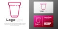 Logotype line Water filter cartridge icon isolated on white background. Logo design template element. Vector Royalty Free Stock Photo