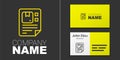 Logotype line Waybill icon isolated on grey background. Logo design template element. Vector