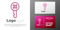 Logotype line Wrong key icon isolated on white background. Logo design template element. Vector Illustration