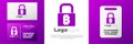 Logotype Lock with bitcoin icon isolated on white background. Cryptocurrency mining, blockchain technology, security