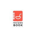 Logotype notepad for entries, recipe book for mobile apps