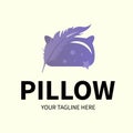 Logotype of pillow, pillowslip, pillowcase shop or store. Hostel or hotel sign. Comfort element.