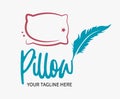 Logotype of pillow, pillowslip, pillowcase shop or store. Hostel or hotel sign. Comfort element.