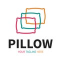 Logotype of pillow, pillowslip, pillowcase shop or store. Hostel or hotel sign. Comfort element.