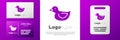 Logotype Rubber duck icon isolated on white background. Logo design template element. Vector