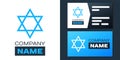 Logotype Star of David icon isolated on white background. Jewish religion symbol. Logo design template element. Vector Royalty Free Stock Photo