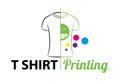 Abstract modern colored vector logo template of t-shirt printing. For typography, print, corporate identity, workshop, branding, f