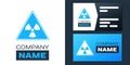 Logotype Triangle sign with radiation symbol icon isolated on white background. Logo design template element. Vector Royalty Free Stock Photo