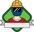 logotype of a Welder in Welding helmet Royalty Free Stock Photo