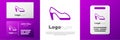 Logotype Woman shoe with high heel icon isolated on white background. Logo design template element. Vector