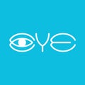 A logotype of the word eye with an eye detail inside the letter e. Perfect for an opticians or eye hospitals/clinics.