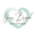 Logotype for your brand with mint heart Royalty Free Stock Photo