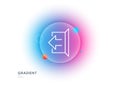 Logout arrow line icon. Sign out. Gradient blur button. Vector