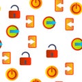 Logout Button Vector Seamless Pattern