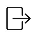 Logout exit icon Black line art vector logo